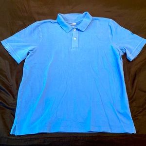 Land's End Traditional Fit Light Blue Short-Sleeve Polo Shirt - Sz L